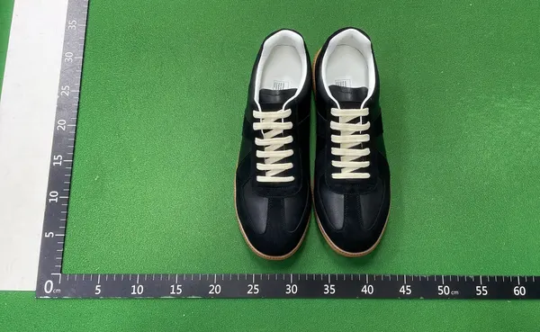 Black Suede And Leather Gum Sole Sneakers (#2) — warehouse QC photo 6