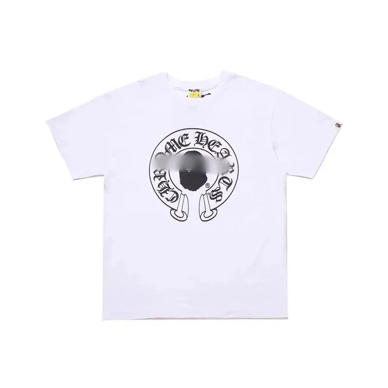 White Cotton Tee With Gothic Cross Graphic — merchant catalogue photo