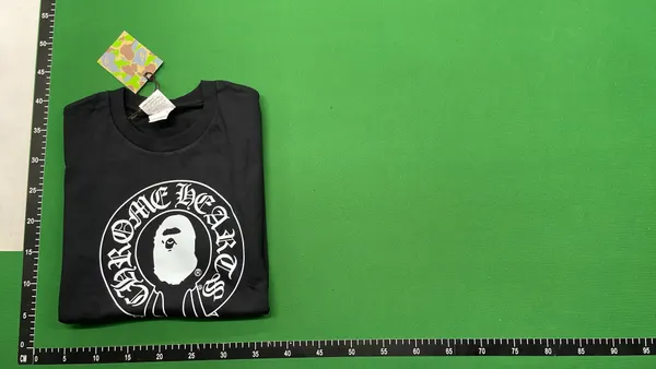 White Cotton Tee With Gothic Cross Graphic — warehouse QC photo 4