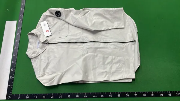 Beige Zip-Front Shirt Jacket With Chest Pocket — warehouse QC photo 2
