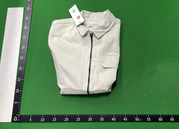 Beige Zip-Front Shirt Jacket With Chest Pocket — warehouse QC photo 4