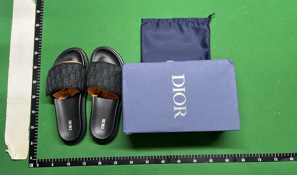 Monogram Jacquard Strap Platform Slides — warehouse QC photo 1