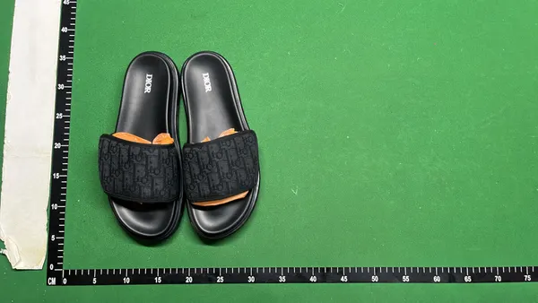 Monogram Jacquard Strap Platform Slides — warehouse QC photo 5