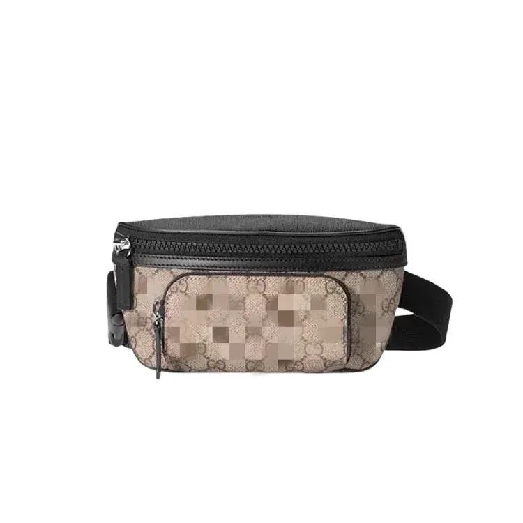 Beige Monogram Canvas Belt Bag With Leather Trim — merchant catalogue photo