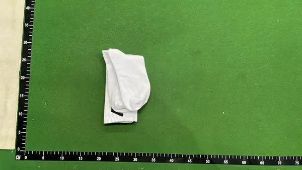 White And Black Ribbed Crew Socks — warehouse QC photo 3