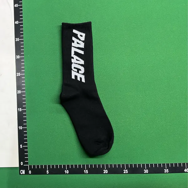 White And Black Ribbed Crew Socks — warehouse QC photo 4