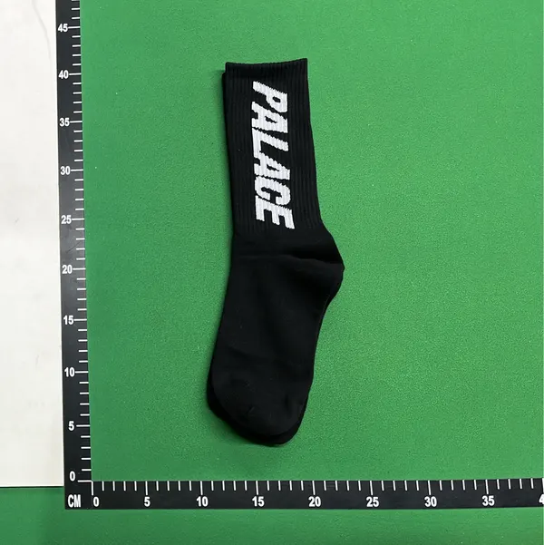 White And Black Ribbed Crew Socks — warehouse QC photo 5