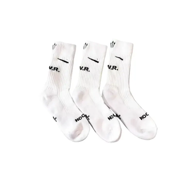 White Ribbed Crew Socks Three Pack — merchant catalogue photo