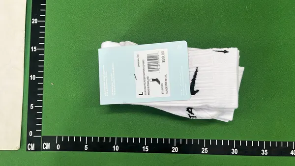 White Ribbed Crew Socks Three Pack — warehouse QC photo 2
