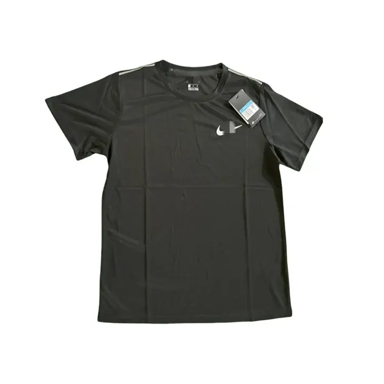 Black Training Tee With Reflective Chest Logo — merchant catalogue photo