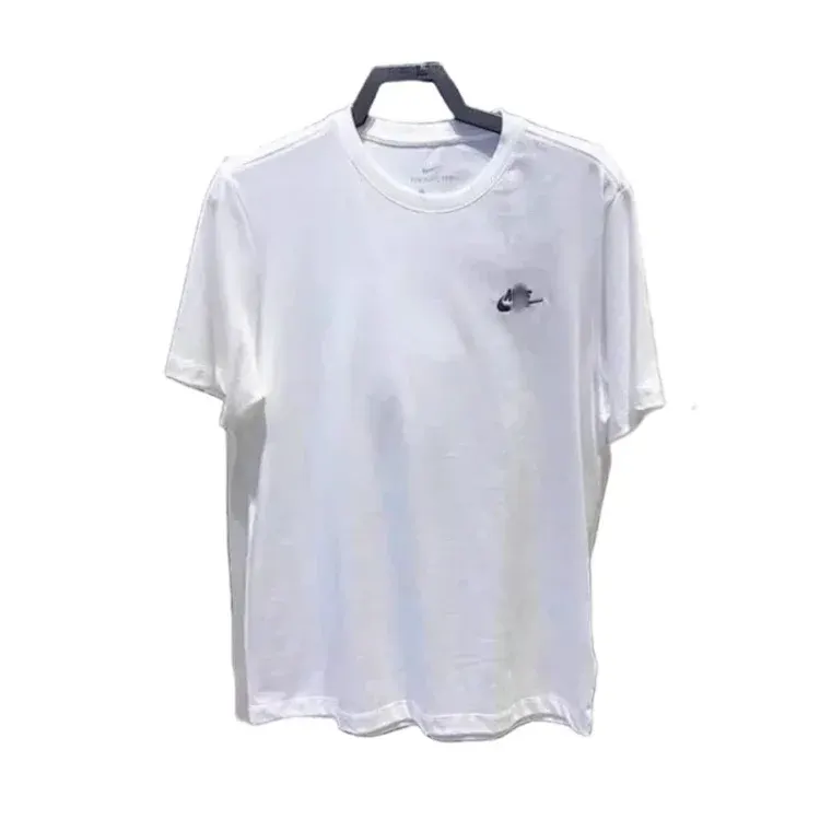White Crewneck T-Shirt With Embroidered Chest Logo — merchant catalogue photo