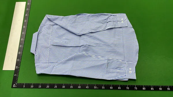 Black And White Striped Button-Down Shirt — warehouse QC photo 3