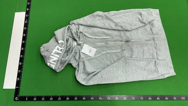 Black Zip-Up Hoodie With Printed Hood — warehouse QC photo 2