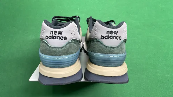 Green Suede Retro Runner Sneakers — warehouse QC photo 3