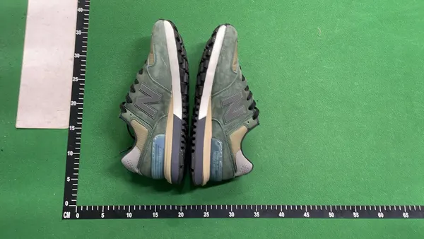 Green Suede Retro Runner Sneakers — warehouse QC photo 4