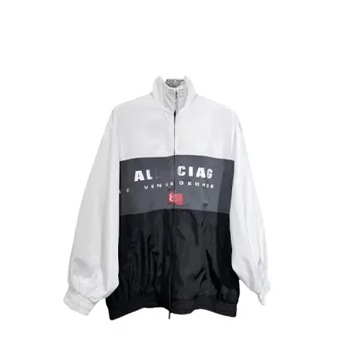 White And Black Colorblock Track Jacket — merchant catalogue photo