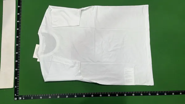 White Tee With Large Black Heart Print — warehouse QC photo 3