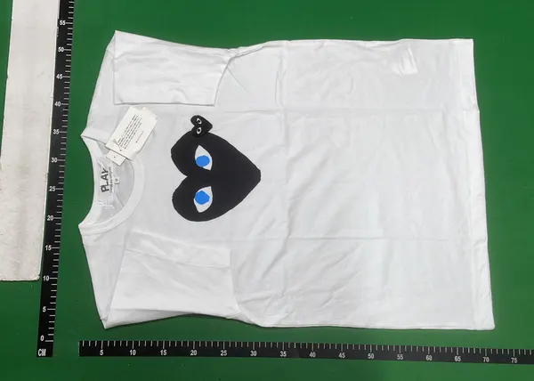 White Tee With Large Black Heart Print — warehouse QC photo 6
