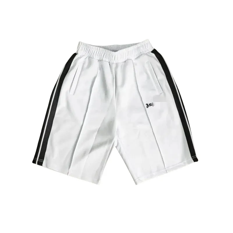 Side Stripe Sweat Shorts With Drawstring Waist (White) — merchant catalogue photo