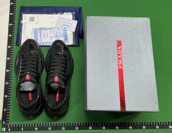 Black Patent Leather Mesh Low-Top Sneakers — warehouse QC photo 1