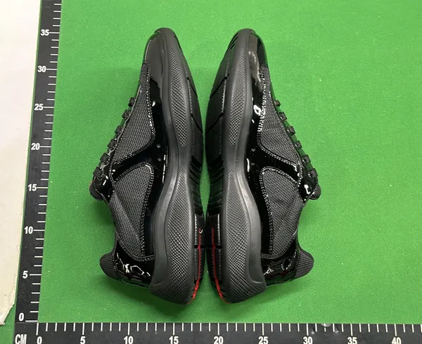 Black Patent Leather Mesh Low-Top Sneakers — warehouse QC photo 4