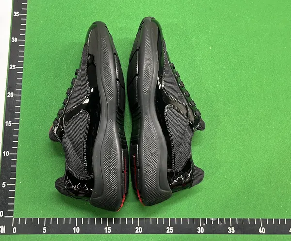 Black Patent Leather Mesh Low-Top Sneakers — warehouse QC photo 5