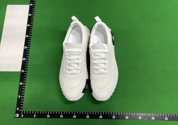 White Leather Sneakers With Ridged Wave Sole — warehouse QC photo 6