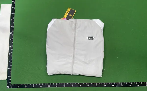 Grey Colorblock Hooded Windbreaker Jacket (Grey) — warehouse QC photo 4