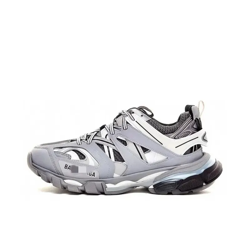 Chunky Track Sneakers With Caged Panel Upper (White) — merchant catalogue photo