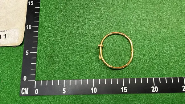 Rose Gold Nail-Shaped Bangle Bracelet — warehouse QC photo 5