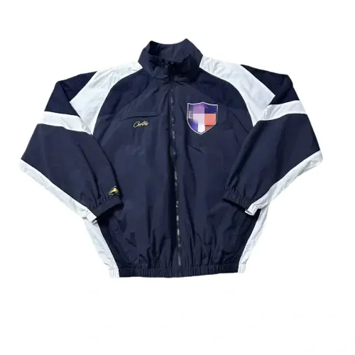 Grey Colorblock Hooded Windbreaker Jacket (Red) — merchant catalogue photo