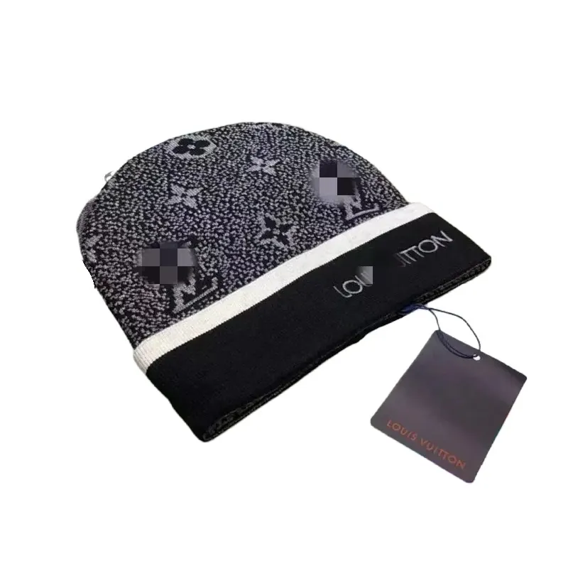 Monogram Jacquard Knit Beanie With Contrast Stripe (#2) — merchant catalogue photo