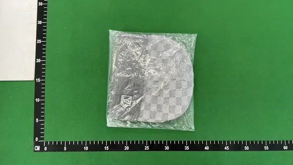 Monogram Jacquard Knit Beanie With Contrast Stripe (#2) — warehouse QC photo 3