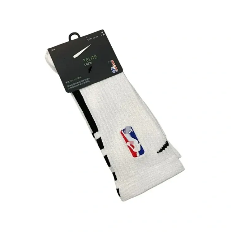 White Ribbed Crew Socks With Black Stripes — merchant catalogue photo