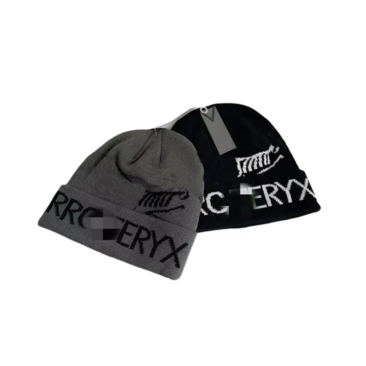 Ribbed Cuffed Beanie With Jacquard Lettering — merchant catalogue photo