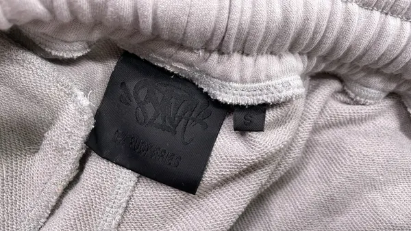 Gray Sweat Shorts With Pink Drawstring — warehouse QC photo 1