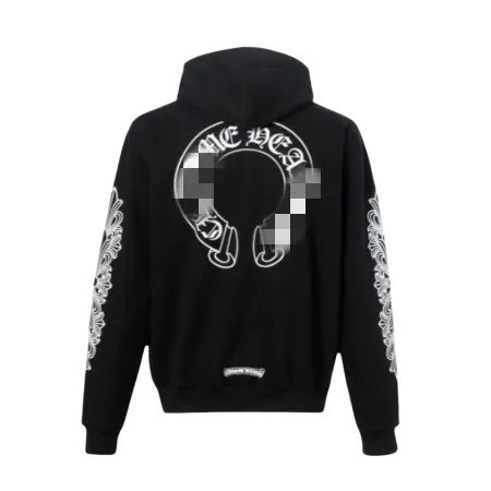 Black Hoodie With Gothic Script Back Print — merchant catalogue photo