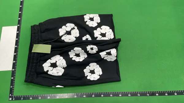 Black Shorts With Grey Puff Floral Print (Pink) — warehouse QC photo 2