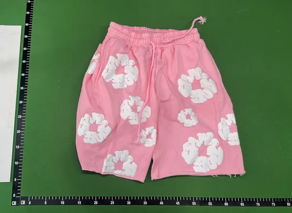 Black Shorts With Grey Puff Floral Print (Blue) — warehouse QC photo 6