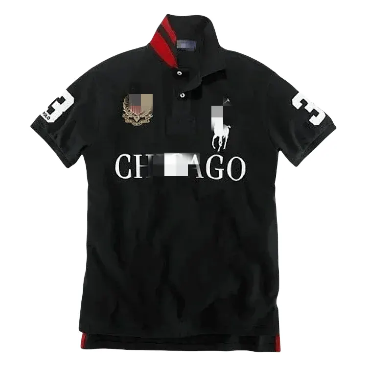Black Polo Shirt With City Name Print — merchant catalogue photo