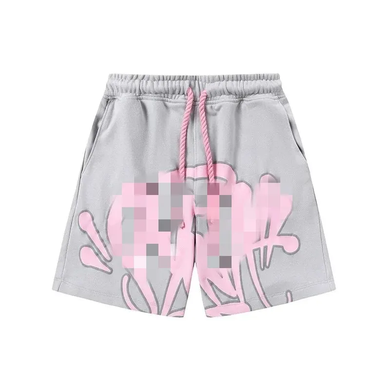 Gray Sweat Shorts With Pink Drawstring (Blue) — merchant catalogue photo
