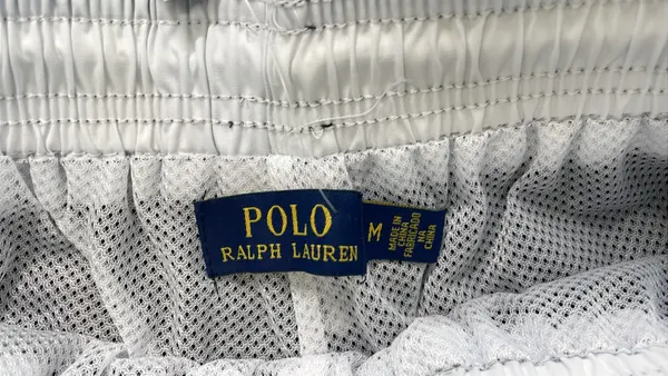 Light Blue Drawstring Beach Shorts — warehouse QC photo 5