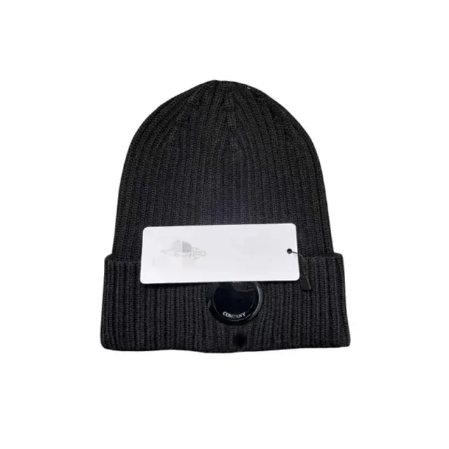 Ribbed Knit Beanie With Goggle Lens Detail — merchant catalogue photo