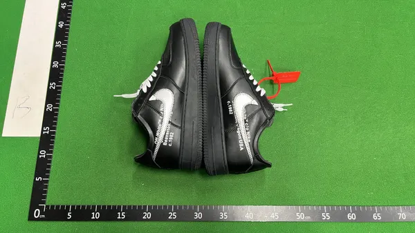 Black Leather Low-Top Sneakers With Zip Tie (Green) — warehouse QC photo 4