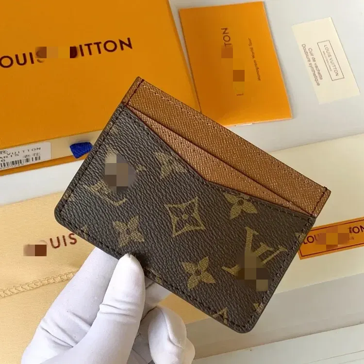 Brown Monogram Print Slim Card Holder — merchant catalogue photo