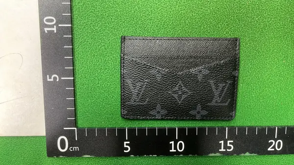 Brown Monogram Print Slim Card Holder — warehouse QC photo 1