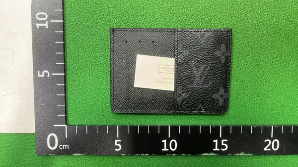 Brown Monogram Print Slim Card Holder — warehouse QC photo 2
