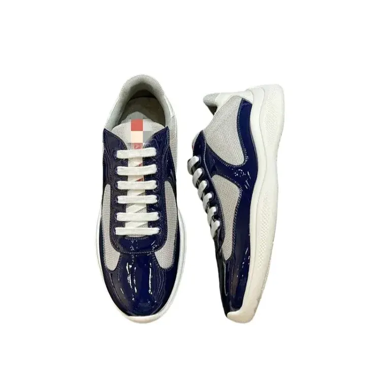 Navy Patent And Mesh Low-Top Sneakers — merchant catalogue photo