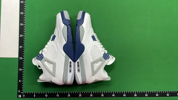 Black And White Mid-Top Basketball Sneakers (Blue) — warehouse QC photo 5