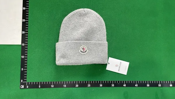 Ribbed Knit Beanie With Oval Patch Badge — warehouse QC photo 6